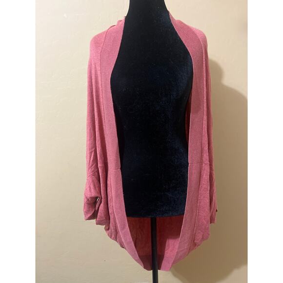 Pure Jill Womens Merino Wool Cocoon Cardigan One Size Pink Layers Lightweight - Picture 1 of 6